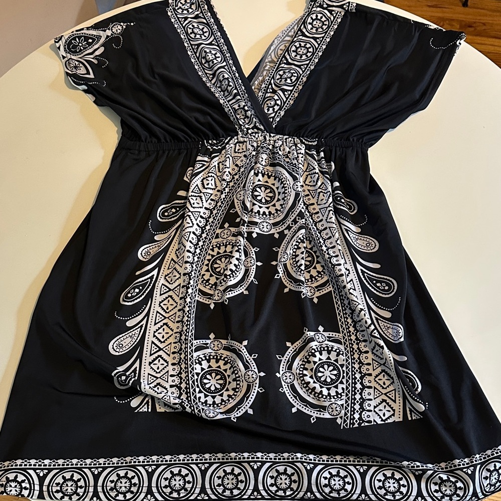 Black and White Patterned Dress